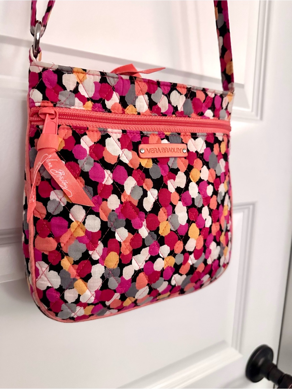 Vera Bradley Coral Pink Multi Quilted Crossbody Bag